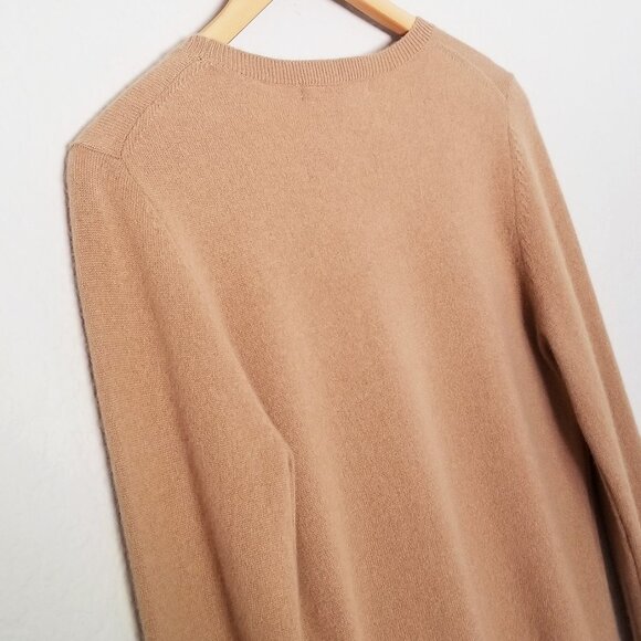 Quince 100% Mongolian Cashmere Crewneck Sweater S Camel Tan Soft Cozy $128 Basic - Picture 9 of 14